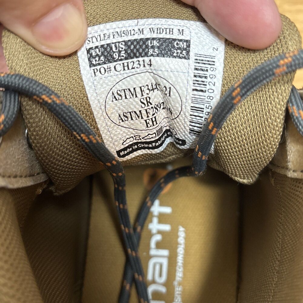 Carhartt Millbrook Moc Toe FM5012-M Soft Toe Men's Size 9.5 M Lace 5” Work Boot - Picture 11 of 12